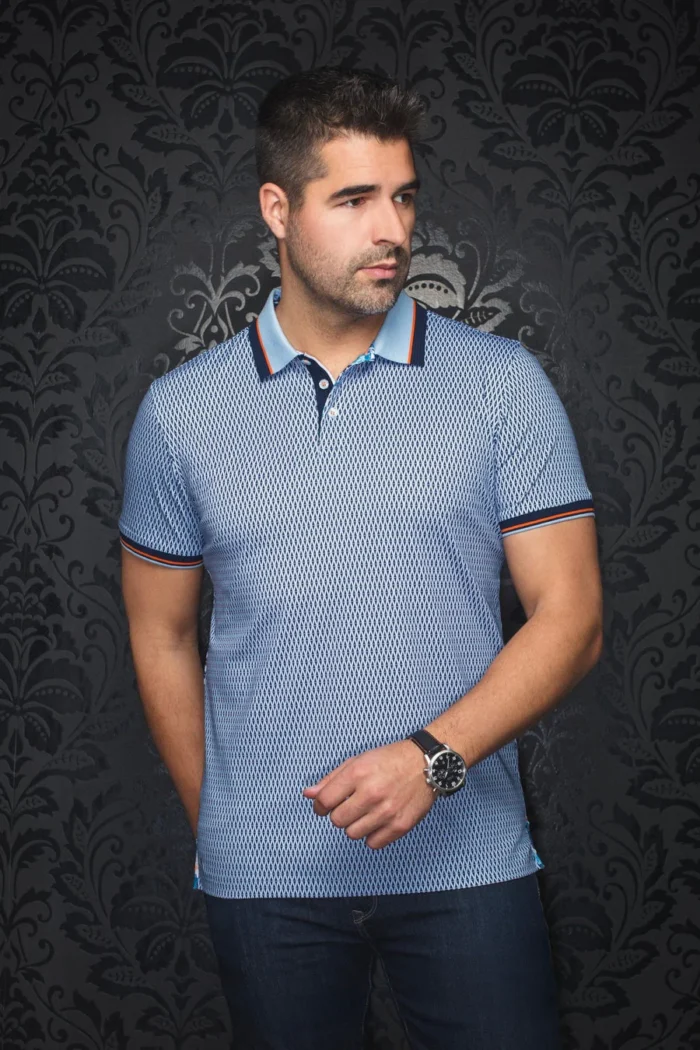 Au Noir Benz Stretch Polo – Light Blue - Image 1