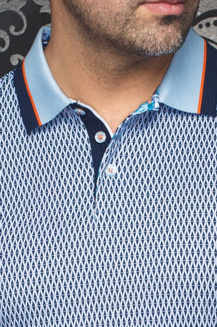 Au Noir Benz Stretch Polo – Light Blue - Image 3
