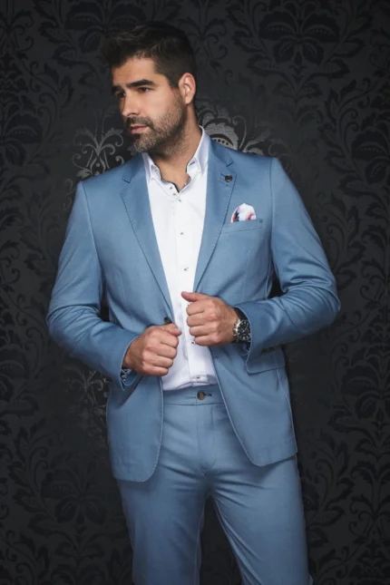 Au Noir Veston Glover Stretch Blazer – Light Blue