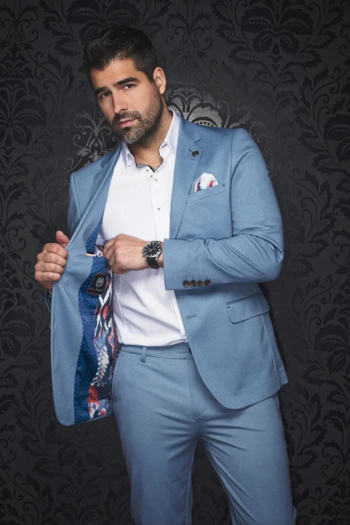 Au Noir Veston Glover Stretch Blazer – Light Blue - Image 4